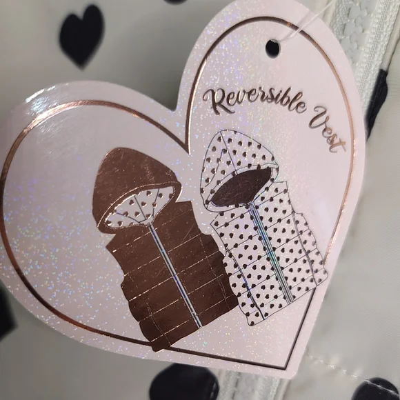 Hooded Reversible Vest & Matching Top Girls Lg 14 - Picture 4 of 5